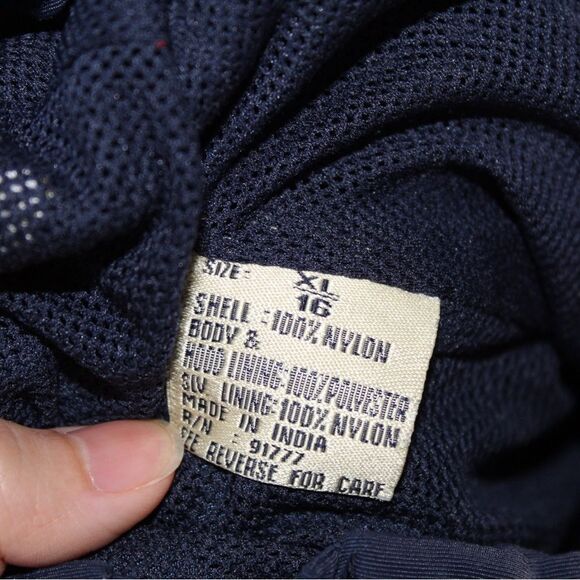 Vintage Ocean Pacific OP Navy Windbreaker Hooded Jacket - Picture 5 of 5